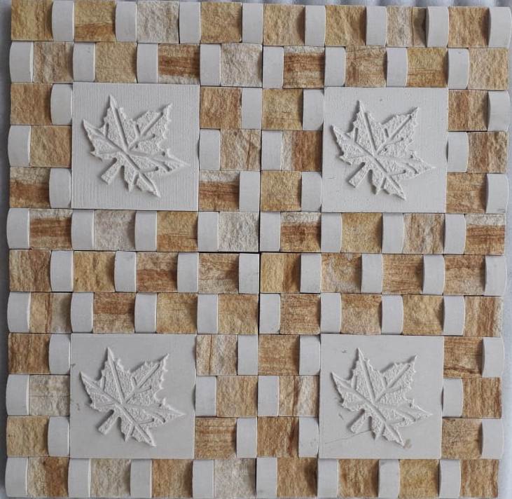 Decorative CNC Carving Stone Mosaic Tile For Interior Wall
